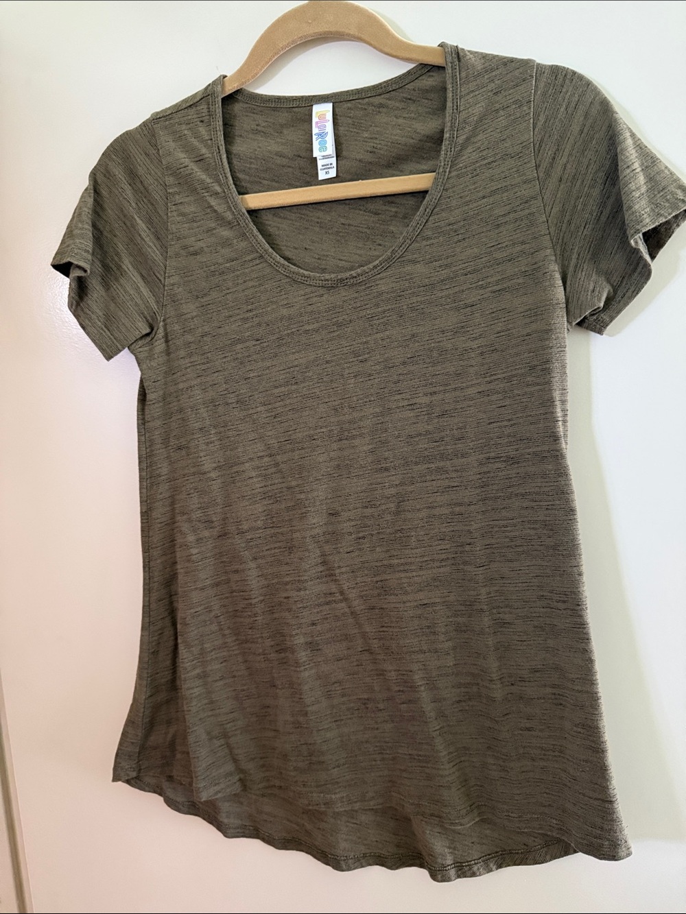 LuLaRoe Classic T - Short Sleeve Scoop Neck Top - Olive Green